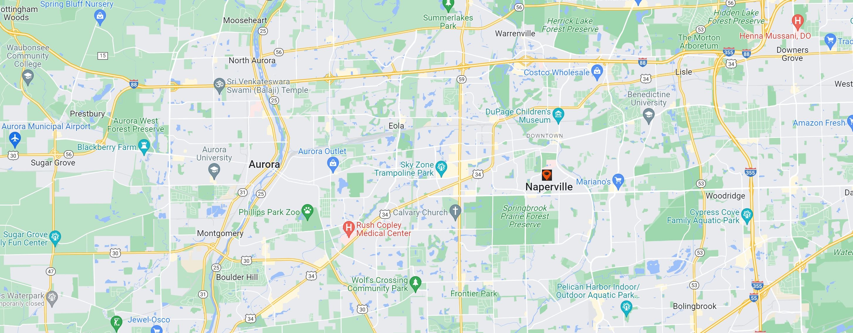 Map of Naperville, IL